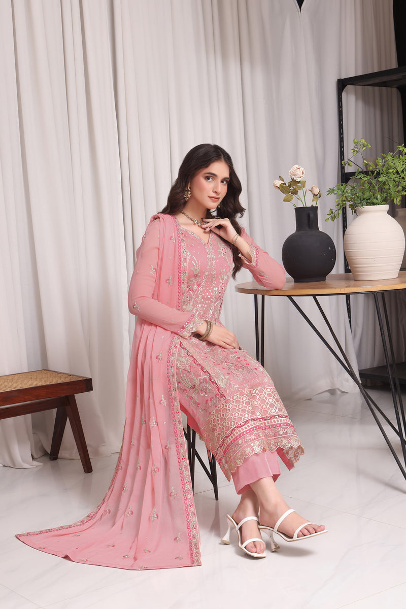 Juri Resham Chiffon – pink