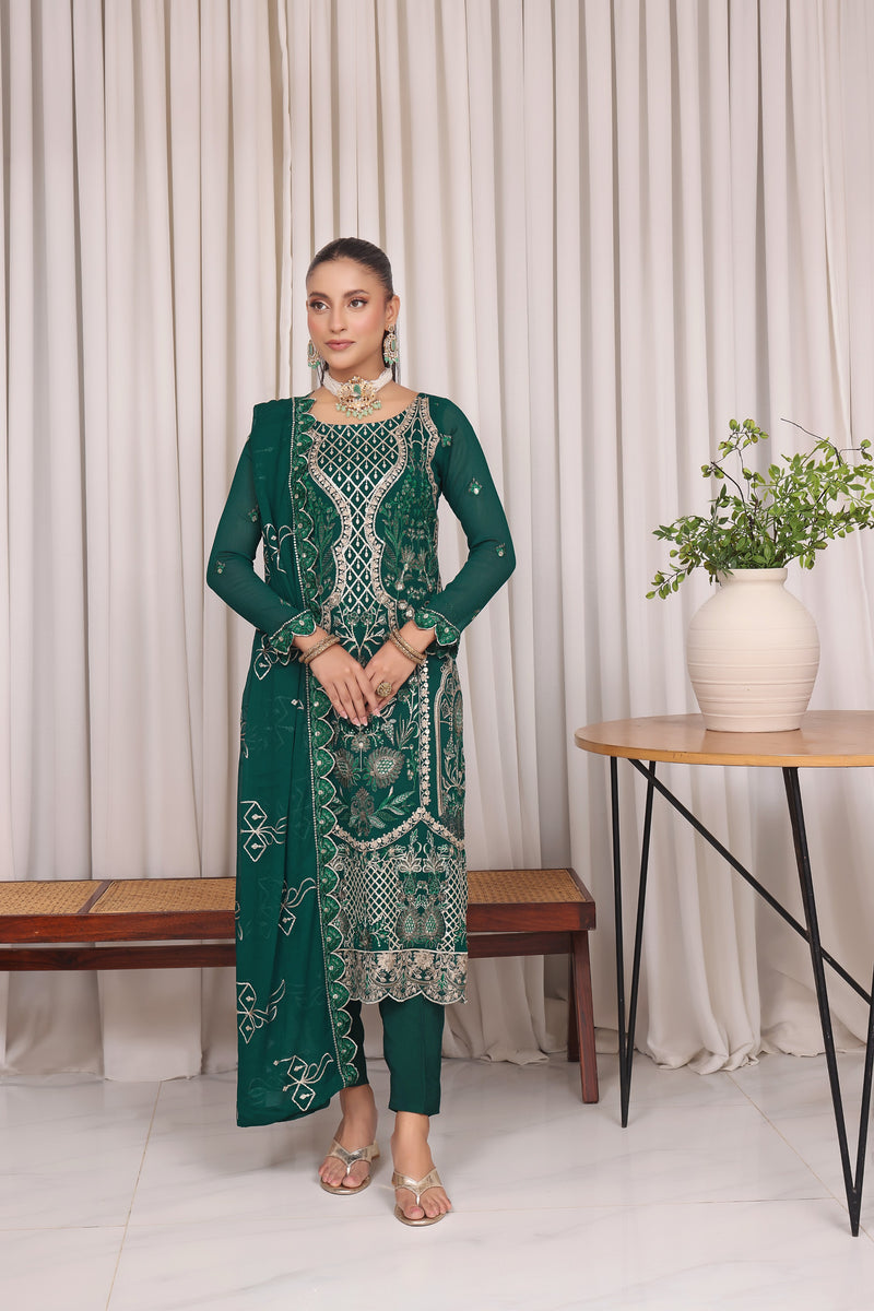 Juri Resham Chiffon – green